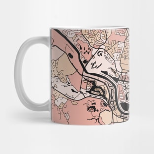 Gold Coast Map Pattern in Soft Pink Pastels Mug